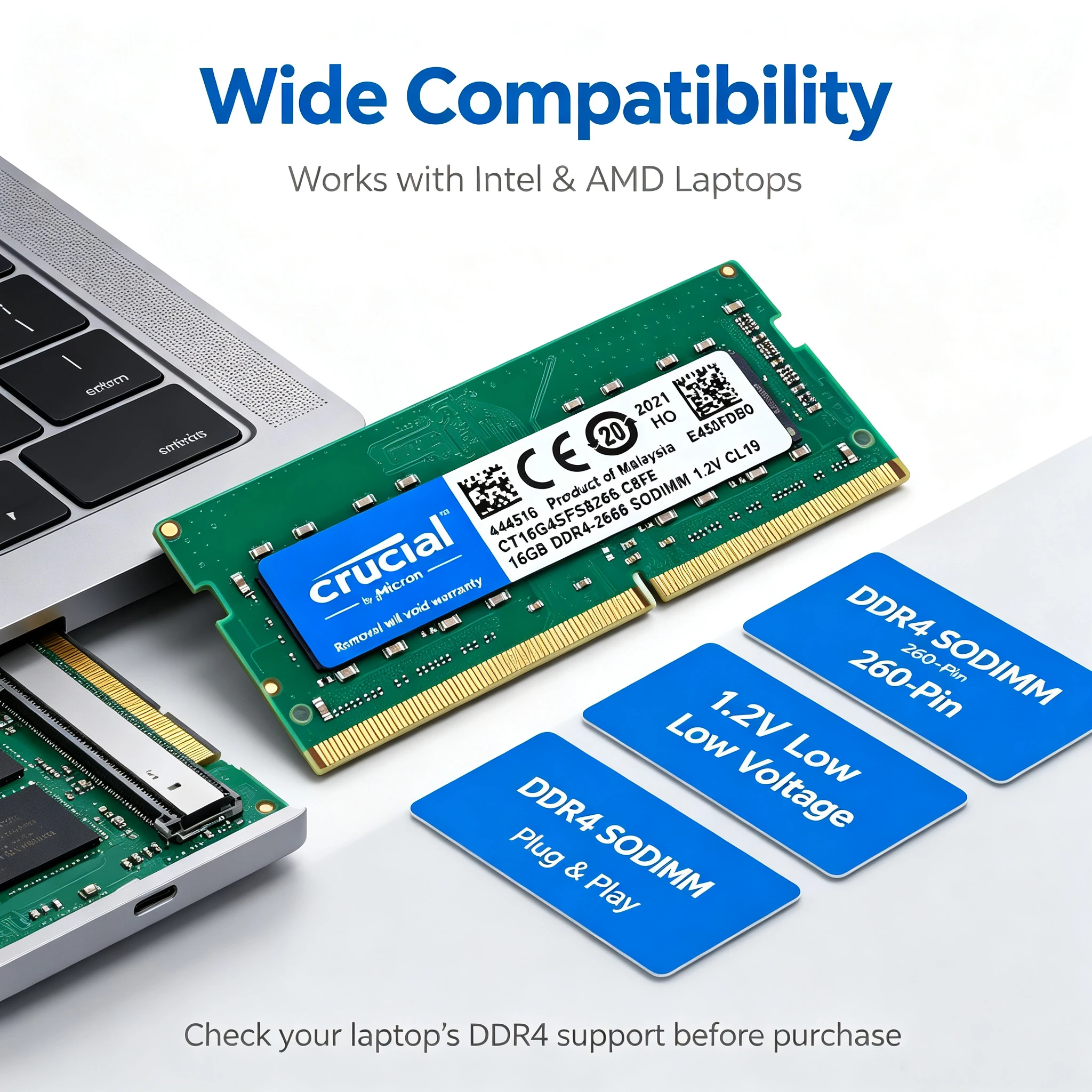 Crucial DDR4 Laptop RAM SODIMM - Ddr4 2400Mhz recension och pris