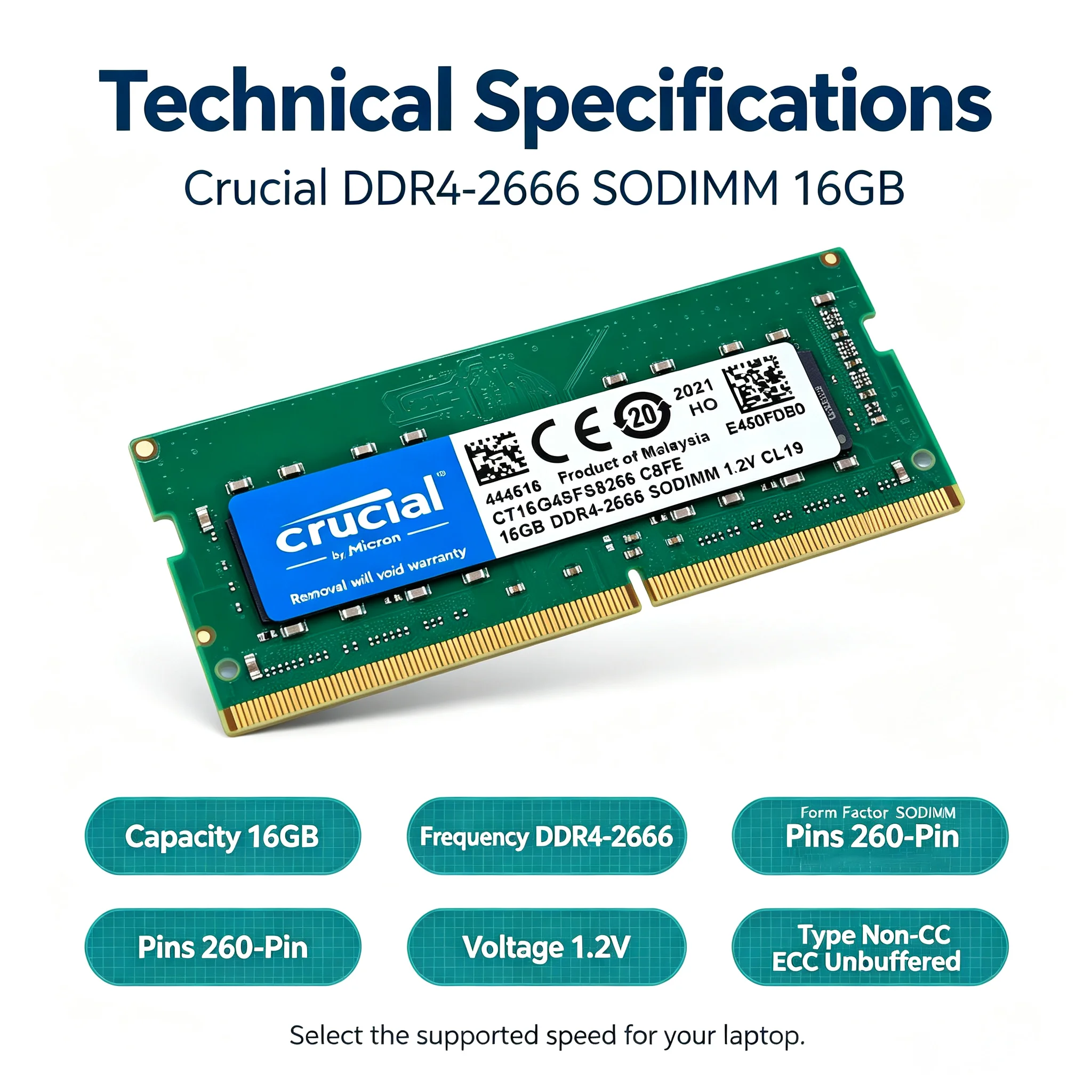 Crucial DDR4 Laptop RAM SODIMM - Ddr4 2400Mhz recension och pris