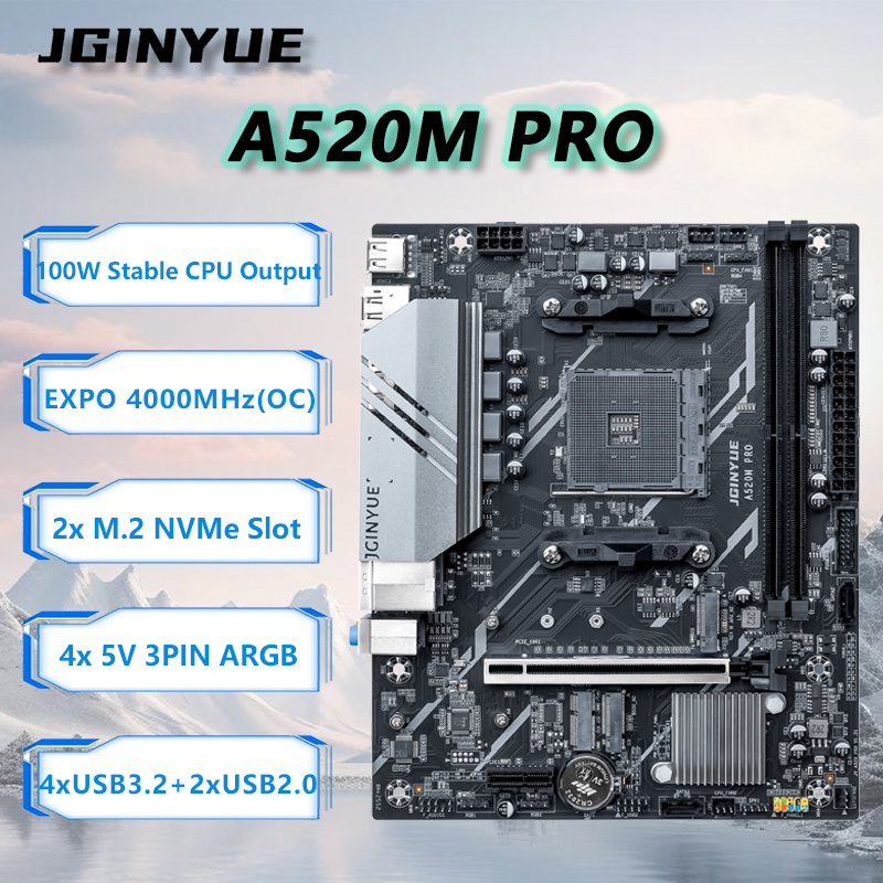 JGINYUE A520M PRO Motherboard  - Ddr4 3200Mhz recension och pris