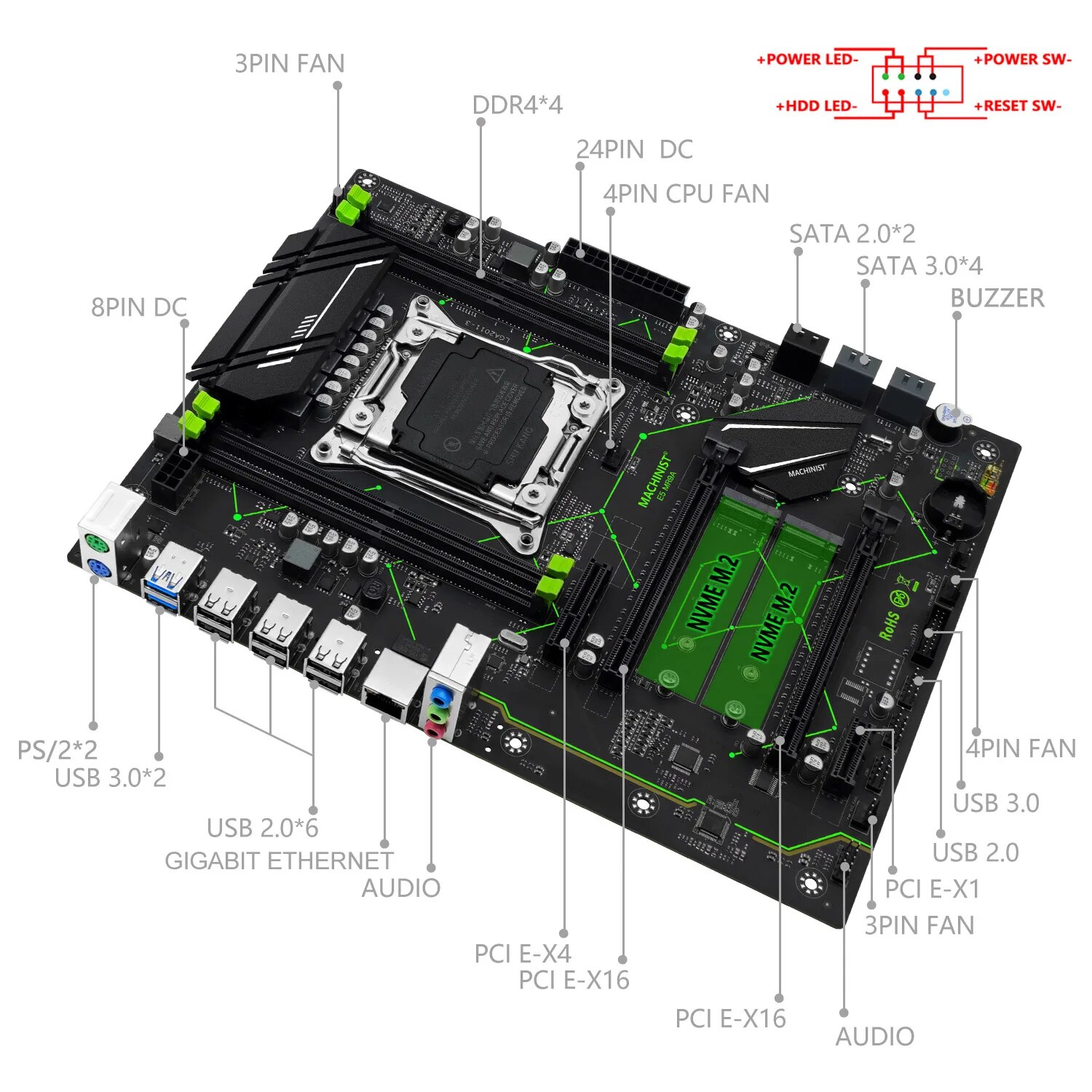 MACHINIST E5 MR9A V1.0 X99 Mot - Server Memory Ddr4 recension och pris