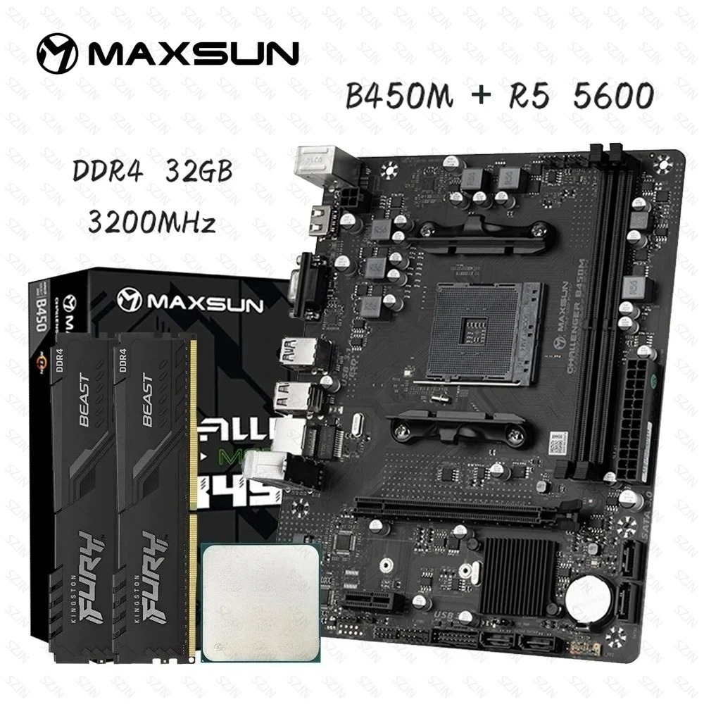 Maxsun B450 Motherboard + AMD  - Ddr4 3200Mhz recension och pris